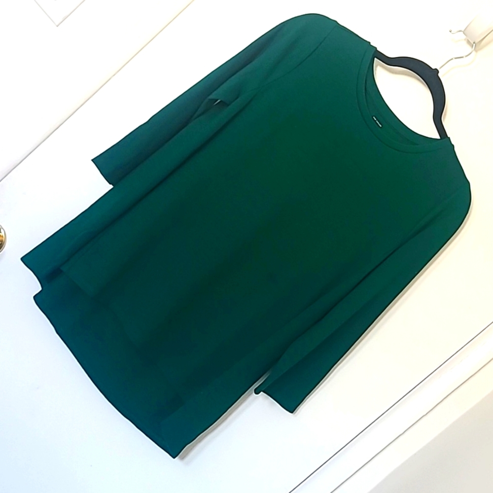 High-low Tunic Sweater in deep Kelly Green